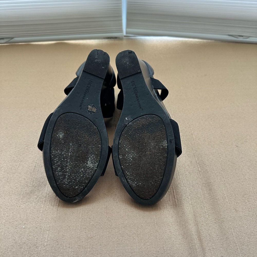 BCBGeneration Black Strappy Wedges - Picture 3 of 4